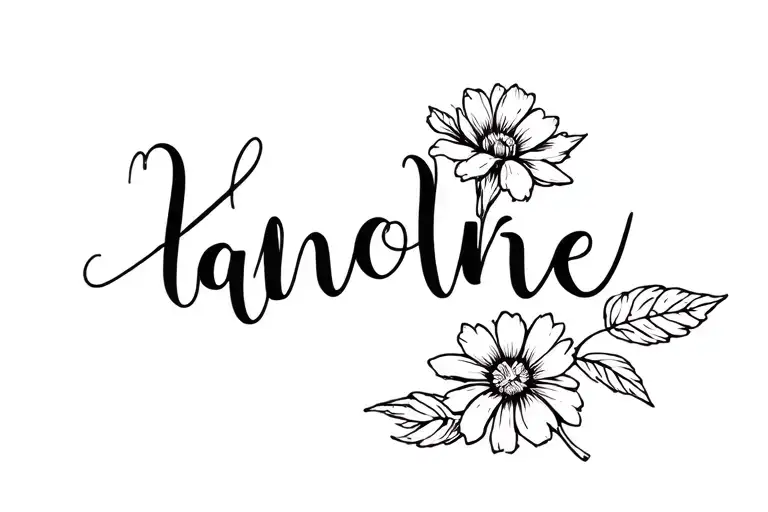 Name Incorporated With Birt Flower In The Middle