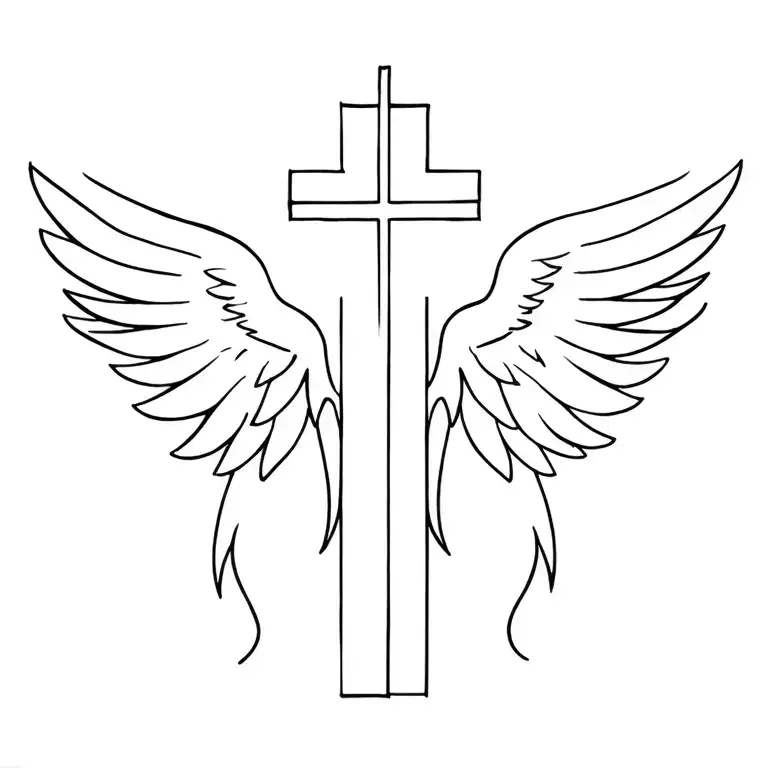 Christian Cross With Wings