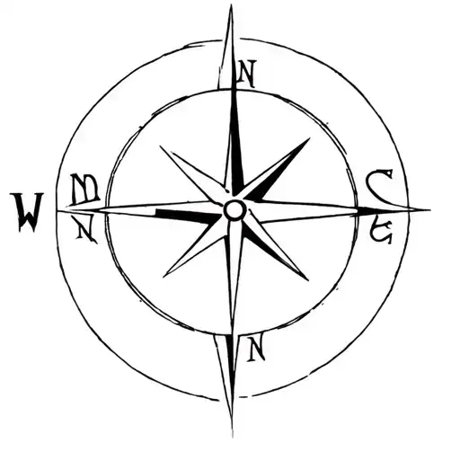 A Minimalist Tattoo That Is A Mix Of A Compass And The Theme Of Space