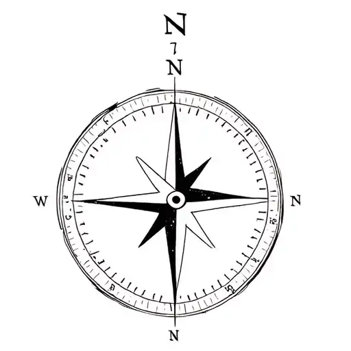 A Minimalist Tattoo That Is A Mix Of A Compass And The Theme Of Space