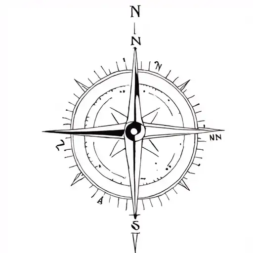 A Minimalist Tattoo That Is A Mix Of A Compass And The Theme Of Space