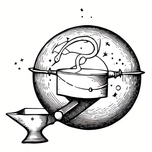 Serotonin Tattoo With Anvil Inside Attached To A Ballon