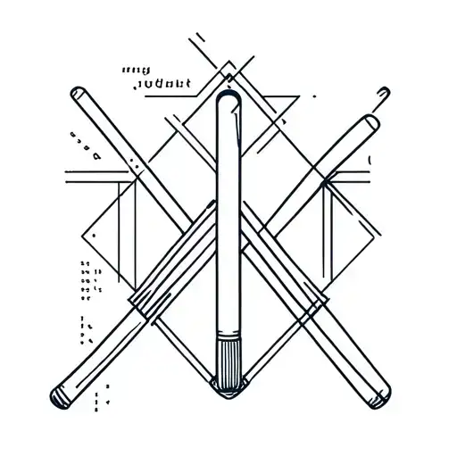 A Geometric Pattern Tattoo Combining Cricket Stumps And Coding Elements
