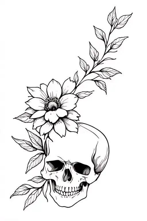 Flower And Skull Spine