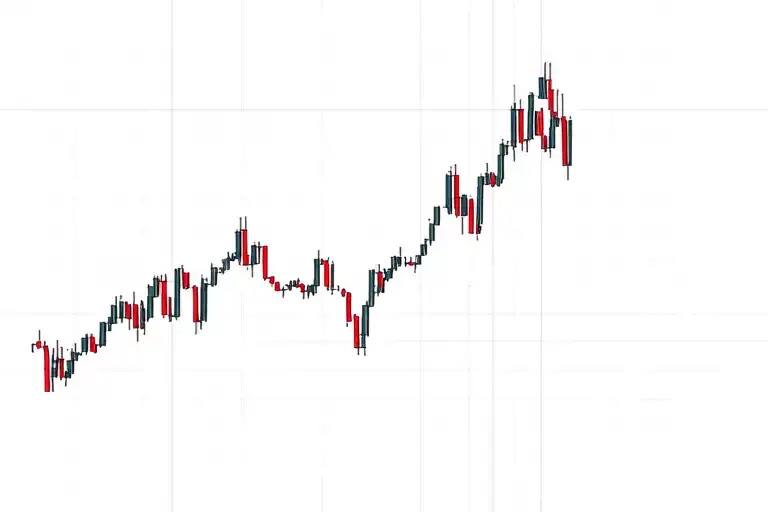 Stock Price Chart With Man Running Up It