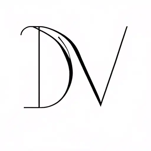 2 Leters Dv Initials