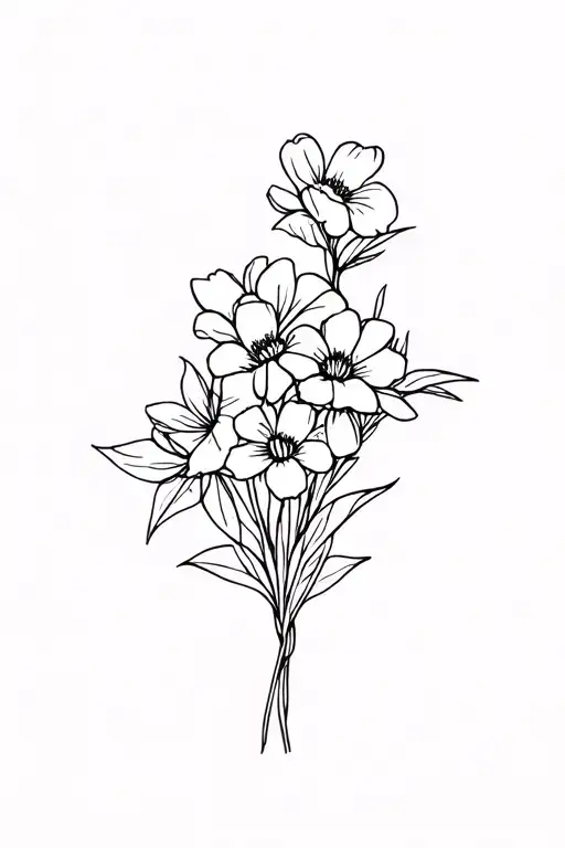 Flower Bouquet Fine Line