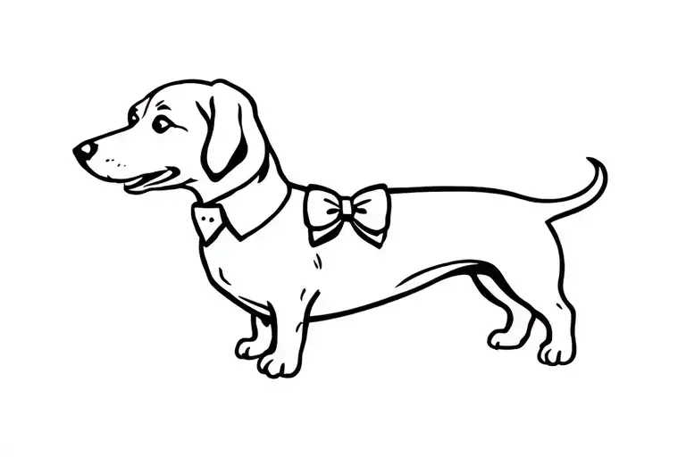 Dachshund With A Bow Tie
