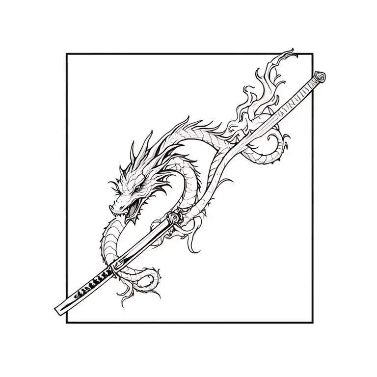 Dragon With Katana