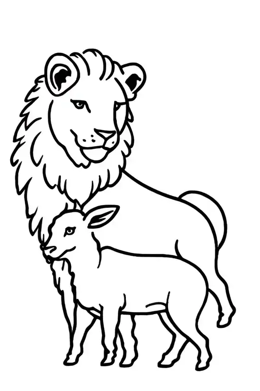 Small Lion And Lamb