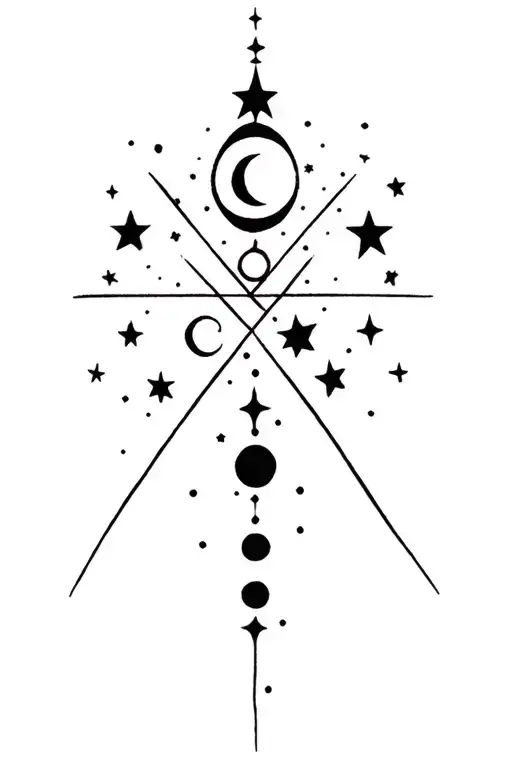 Aquarius With Stars And Moon Phases