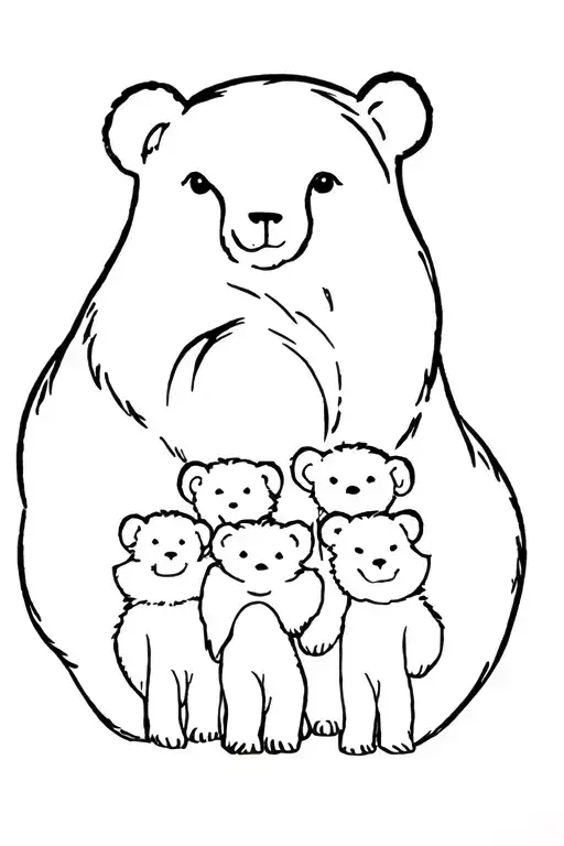 Bear With 4 Cubs