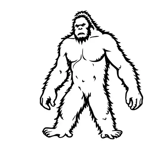 Bigfoot Figure Tattoo idea