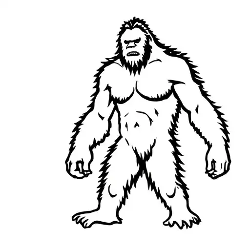Bigfoot Figure Tattoo idea