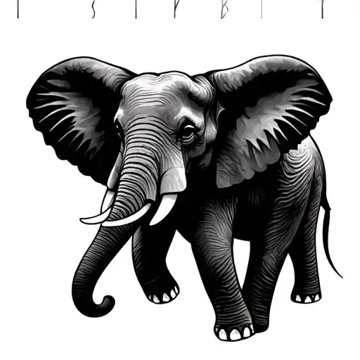 Minimalistic Elephant Silhouette