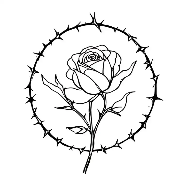 Malin And Rose With Thorns Intertwined