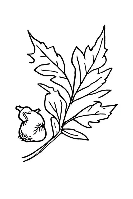 Acorn And Oak Leaf