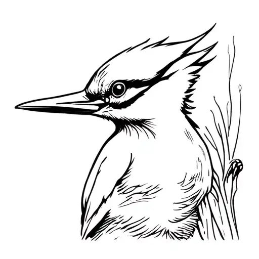 Pileated Woodpecker Pecking