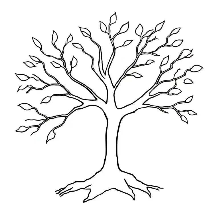 Outline Of A Tree With 08-02-24 On One Of The Branches