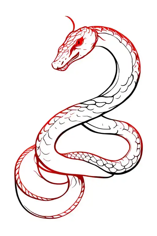 Snake In Black And Red From Shoulder To Elbow To Wrap The Bicep And Tricep