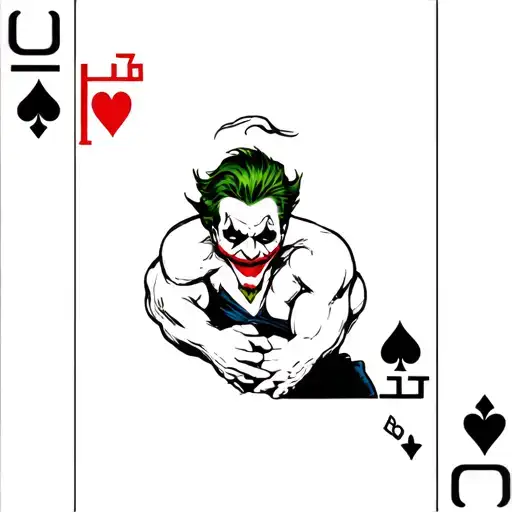 Playing Card Joker Wrestling Another Playing Card Joker