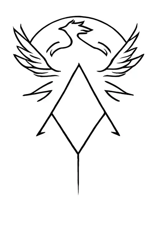 Open Delta Symbol Surrounding Phoenix