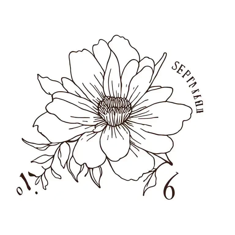 September Birth Flower With 09 16 In Roman Numerals
