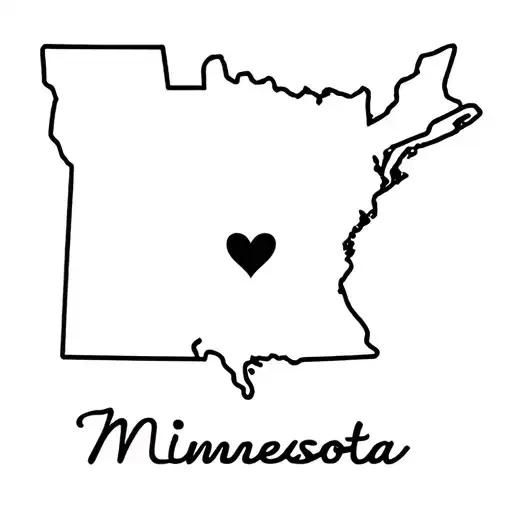 The Word Minnesota Connected To The World Tennessee By A Line That Has A Heart In The Middle