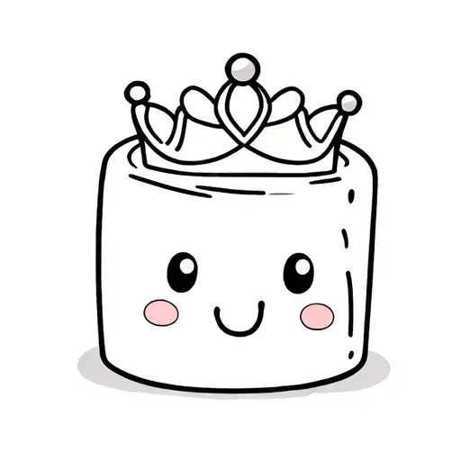 Cartoon Marshmallow With Tiara