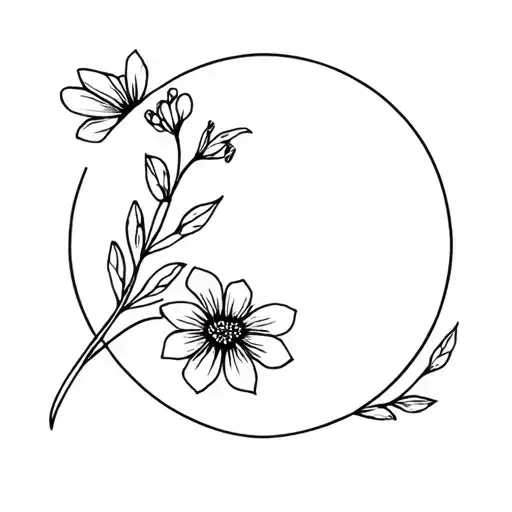 Neda Symbol And Semi Colon Incorporated Within June Birth Flower