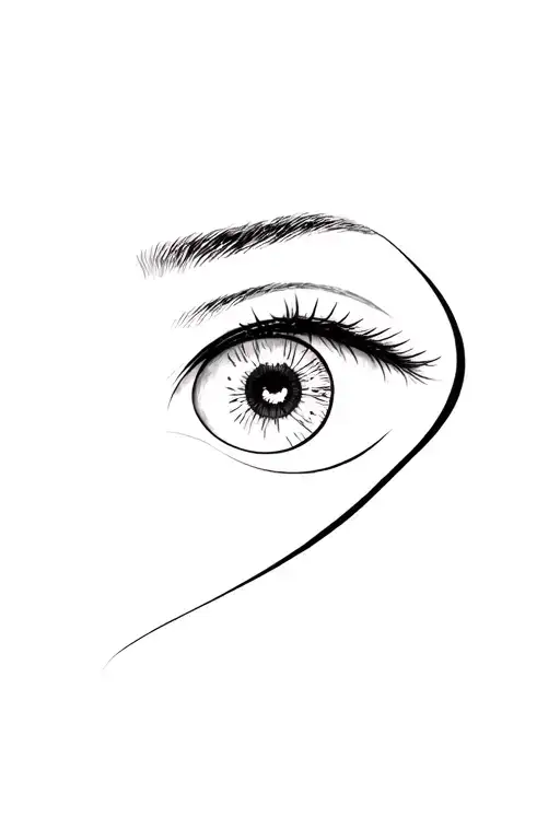 Beautiful Girl Eye Tattoo idea