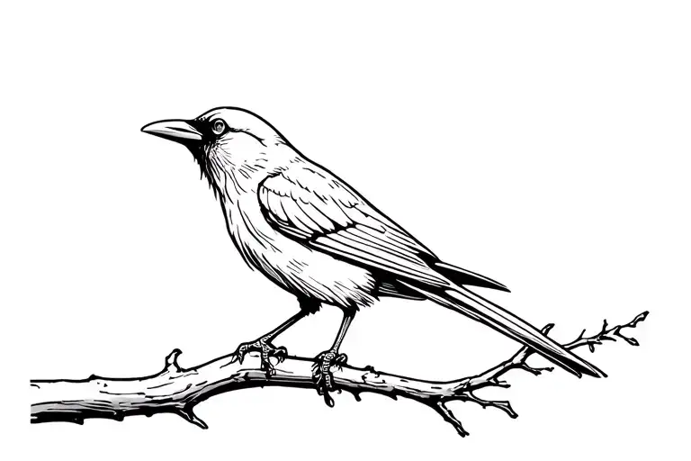 Crow Perched On A Branch