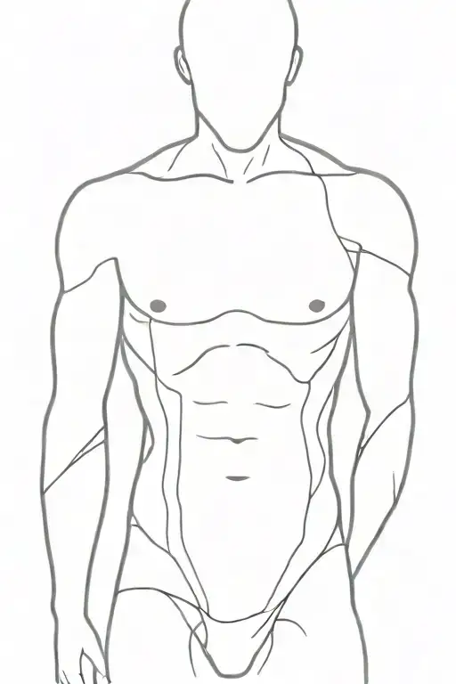 Human Torso Black Outline With Ribs Showing In Quadrant
