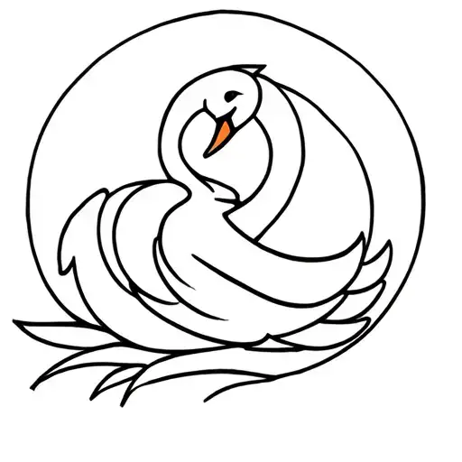 Swan And Circle Tattoo idea