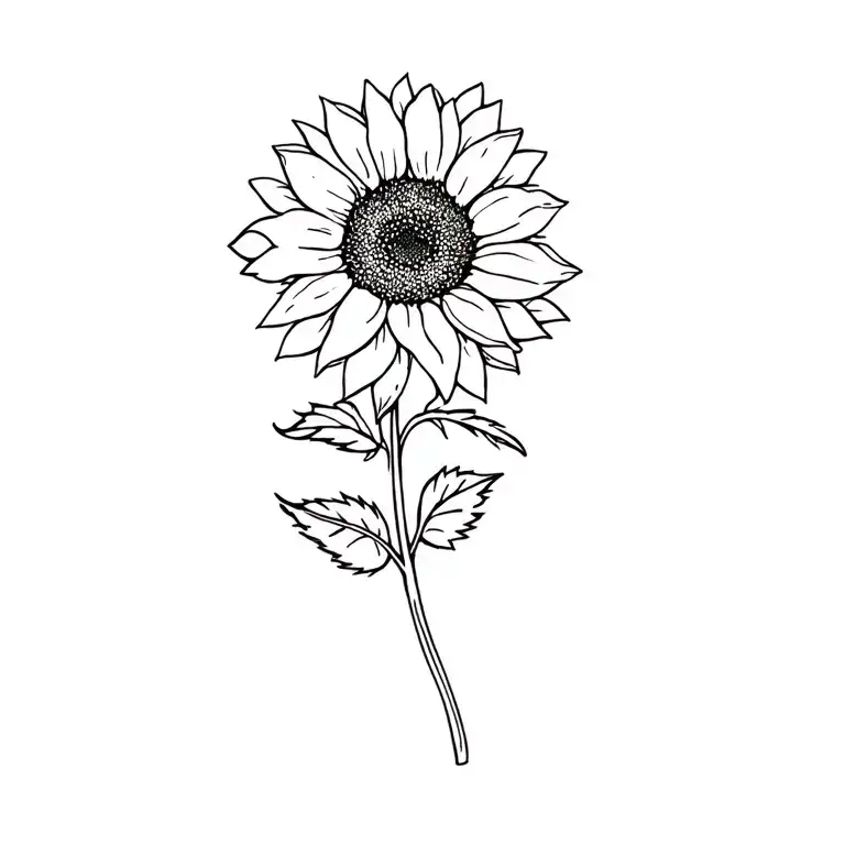 Sunflower Rose Fine Line