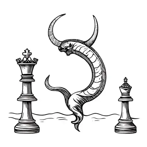 Chess Kings And Zodiac Capricorn And Oceans