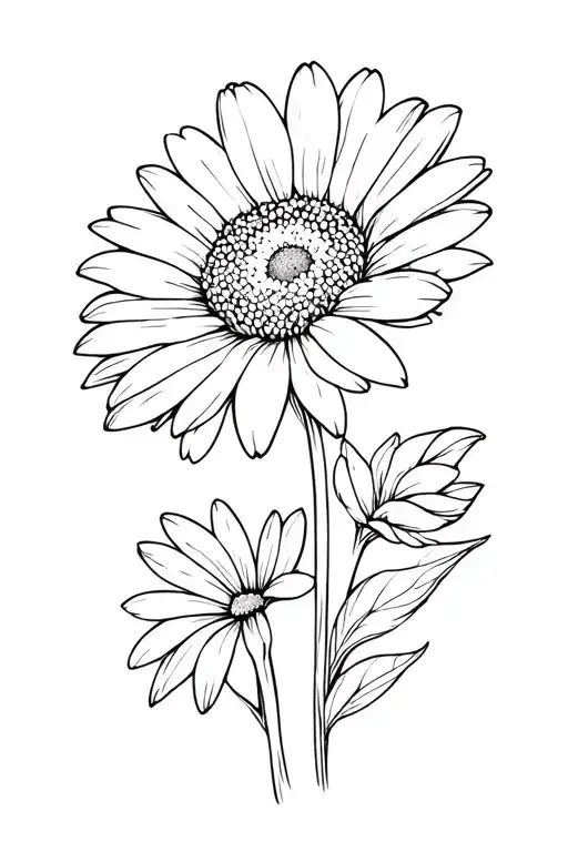 Chrysanthemum And Daisy Flower Together
