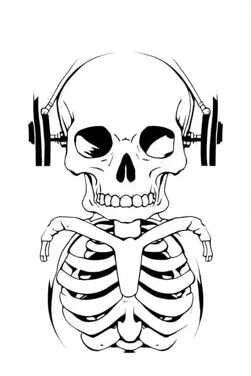 Skeleton Listening To Music