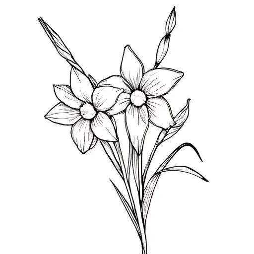 Daffodil And Gladiolus Flower