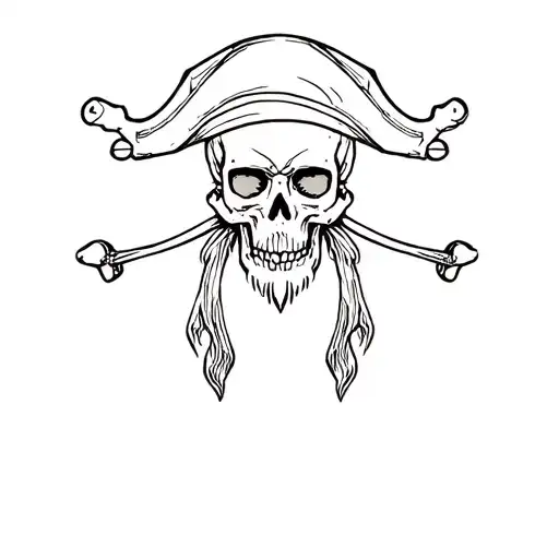 Blackbeard Pirate Skull Traditional Style