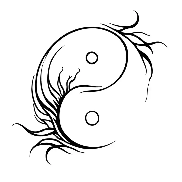 Yinyang With Tribal Wave Crashing