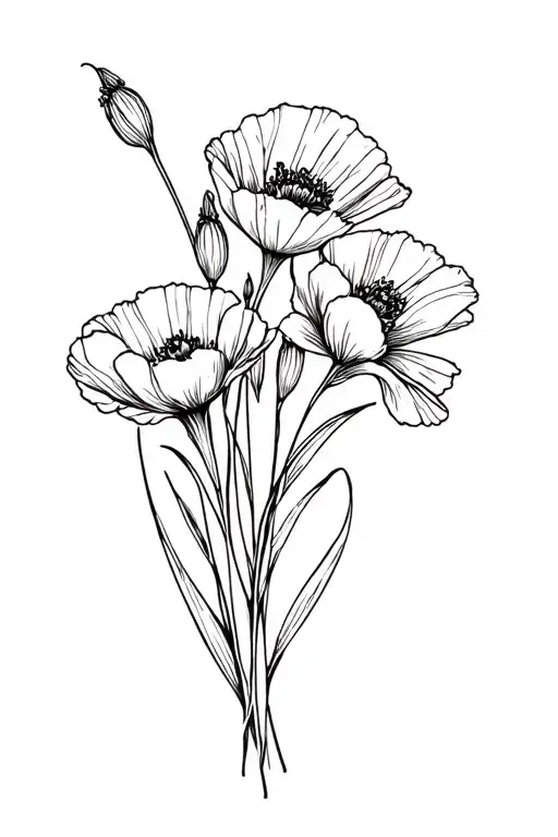 Poppy And Gladiolus Flower Bouquet