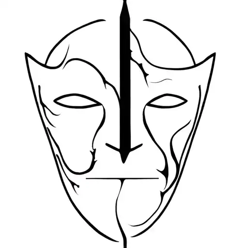 Masculine Venetain Mask With Scar