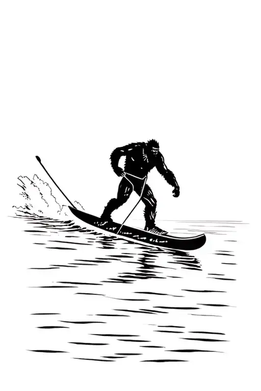 Bigfoot Waterskiing Tattoo idea