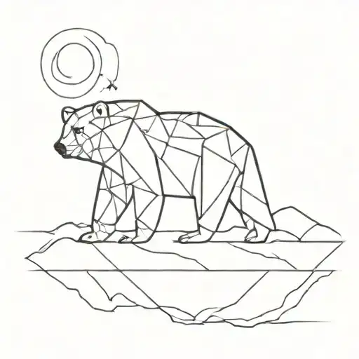 Bear Sun Rising Geometric