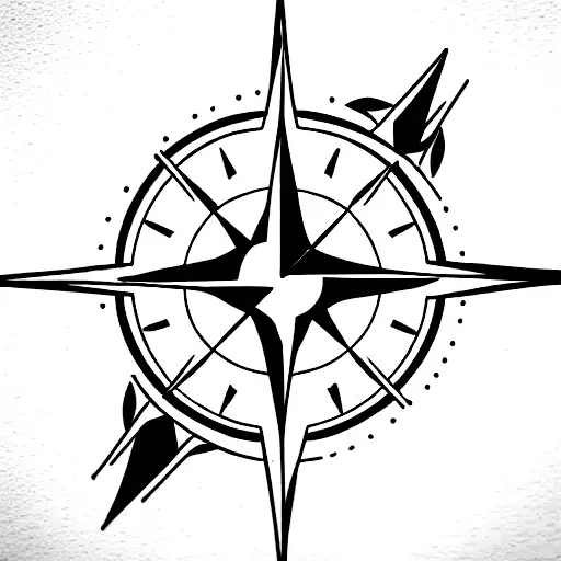 Compass Thin Lines The True Direction