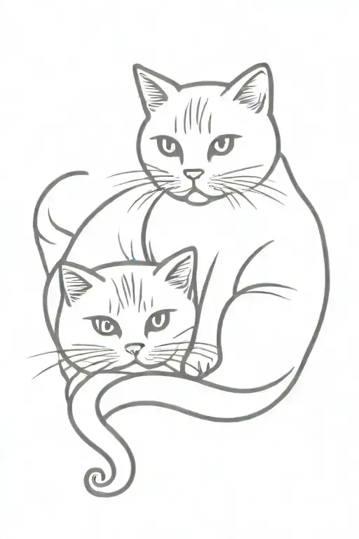 Tabby Cat Hugging Scottish Fold Cat