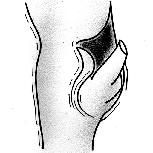 A Tattoo Indicating Bithyroids Behind The Scar On My Right Arm In Case Of Emergency