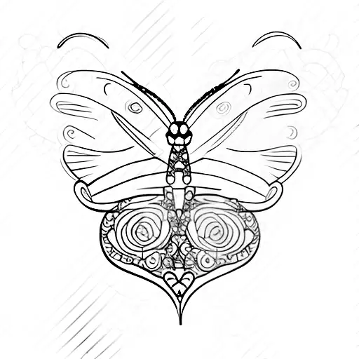 Butterfly Wing Mixed With A Heart