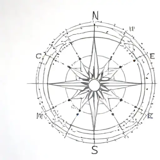 Compass Thin Line Dot Work